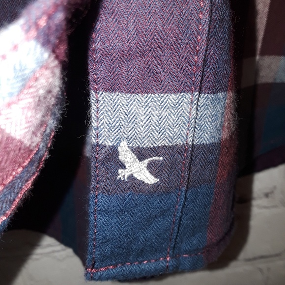 Eddie Bauer red & blue long-sleeve flannel sz M - Picture 4 of 5